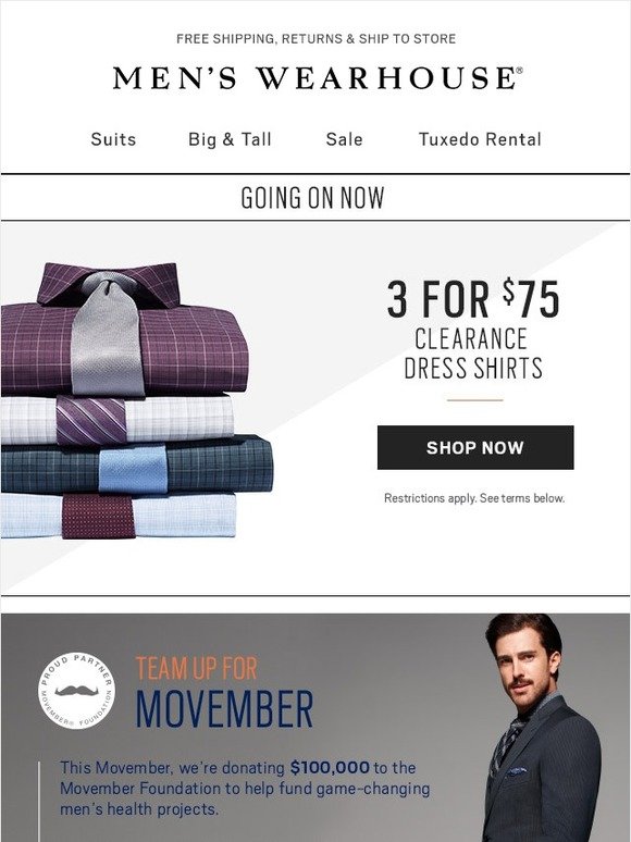 men's wearhouse clearance shirts