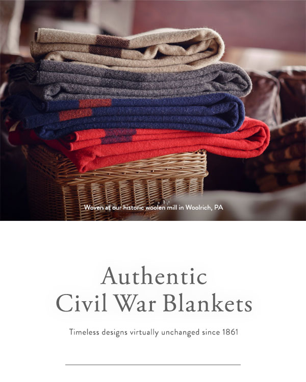 Woolrich Civil War Wool Blankets, Handcrafted in Pennsylvania Milled