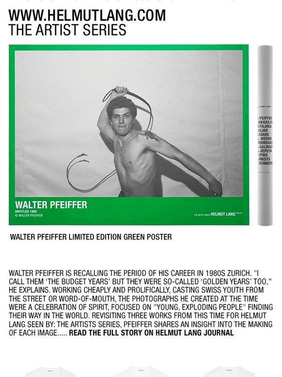 Helmut Lang Walter Pfeiffer ポスター Your First Look at Helmut Lang as Seen by Walter Pfeiffer
