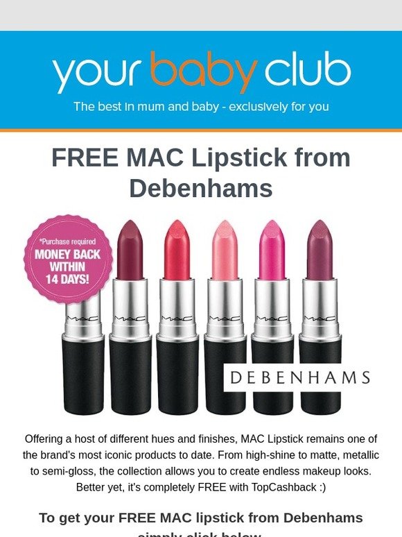 debenhams mac lipstick