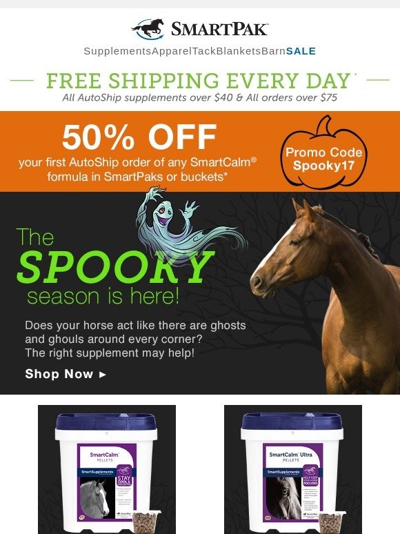 SmartPak Equine 👻 50 OFF Spooky Season is Here & We're Here to Help