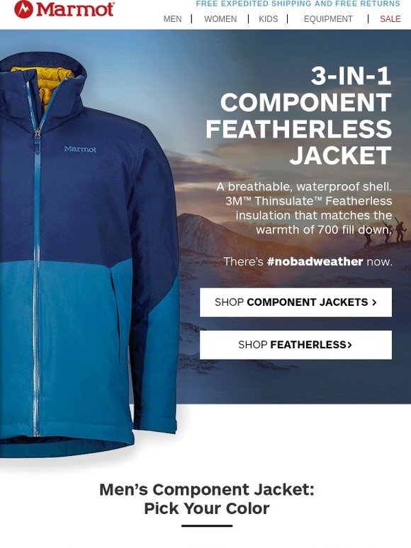 marmot featherless component jacket for men