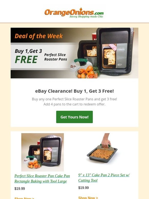 AMAZING eBay Clearance Deal! Buy 1 Perfect Slice Roaster Pan, Get 3 Free!