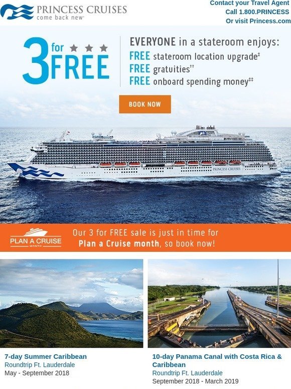 Princess Cruises FREE gratuities, spending money + more! Milled