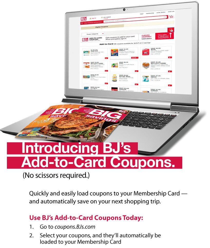 BJs Wholesale Club BJ's AddtoCard Coupons our new Membership