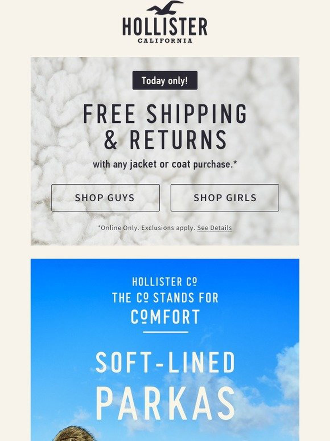 hollister returns by mail