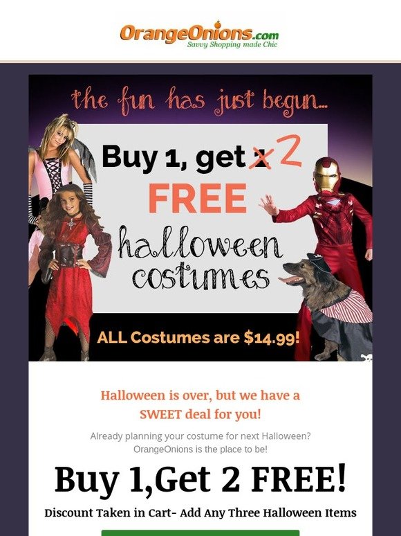 😱Halloween Clearance: ALL MUST GO!! Buy one, get TWO FREE Costumes! 😱