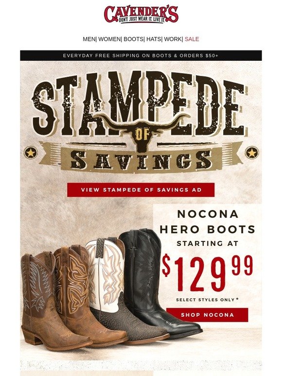 nocona boots cavender's