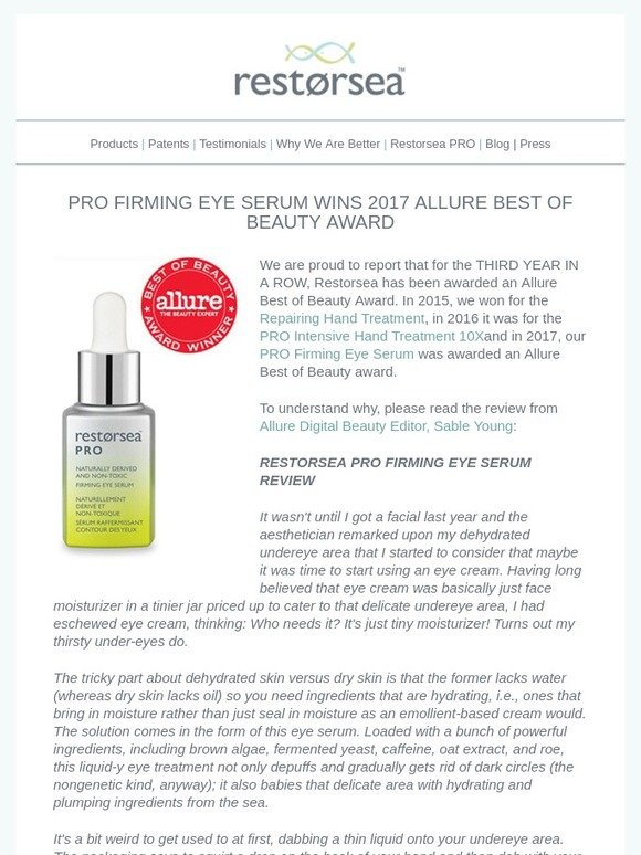 restorsea pro eye serum