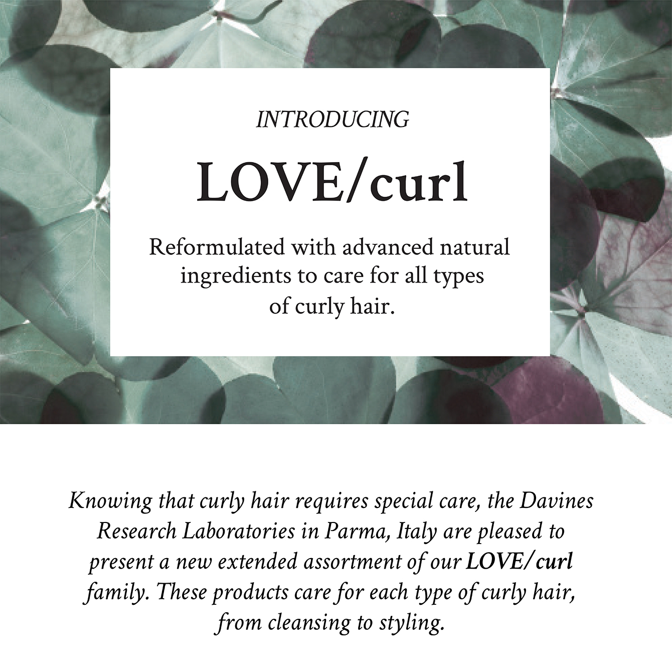 Davines USA Our NewlyExpanded LOVE/ curl Collection Milled