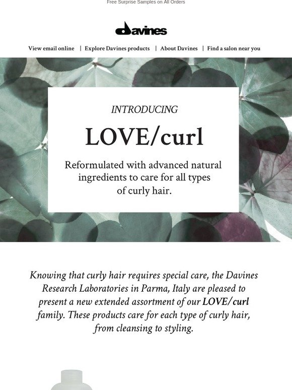 Davines USA Our NewlyExpanded LOVE/ curl Collection Milled