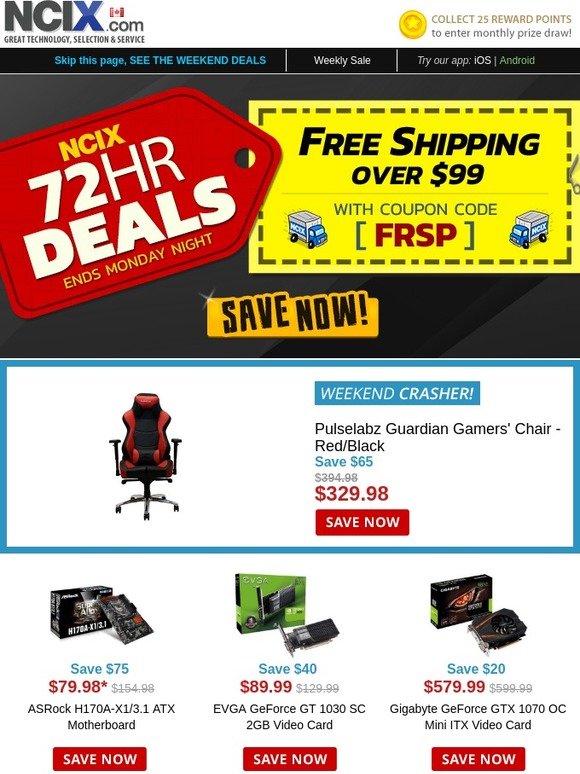 72HR Weekend Deals - GTX 1070 OC mITX only $579.99 | $40 off GT 1030 SC | Plus extra eblast subscriber deal!