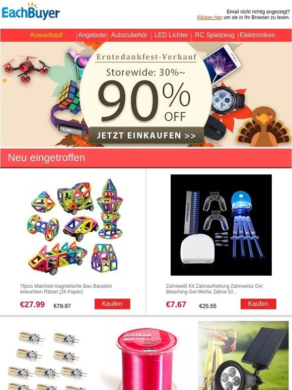 Erntedankfest Sale: Storewide 30% ~ 90% RABATT