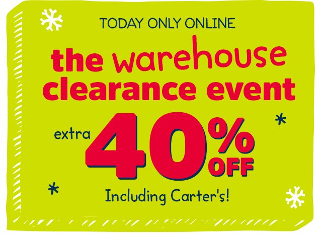 OshKosh B'gosh: WAREHOUSE SALE: Extra 40% off clearance today online only!