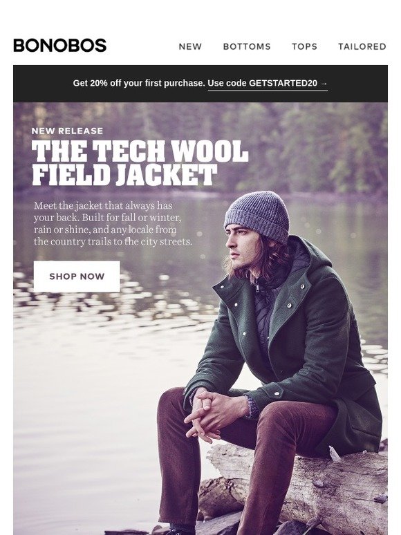 bonobos tech wool field jacket