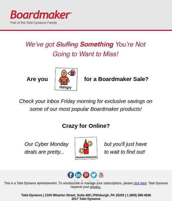 Put the Turkey Down! We’ve got a Sale Coming!