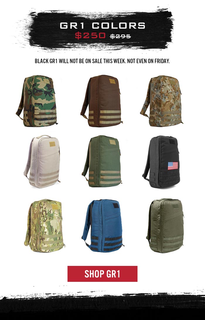 Goruck Black Friday Week Steals Get Gr1 Colors For 250 Milled