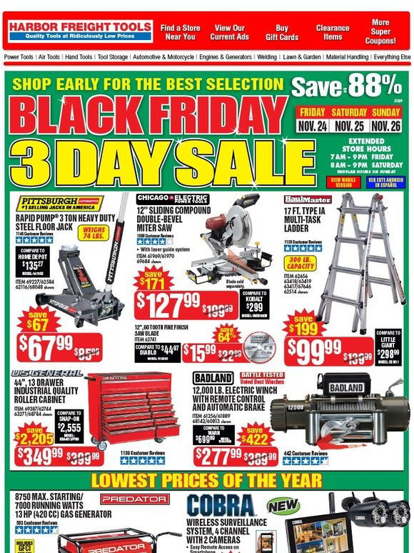 Harbor Freight Tools Black Friday Preview • Lowest Prices of the Year