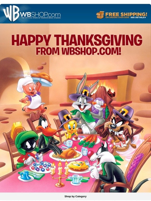 WBShop.com: See Our Looney Tunes Thanksgiving Greeting From Our Family ...