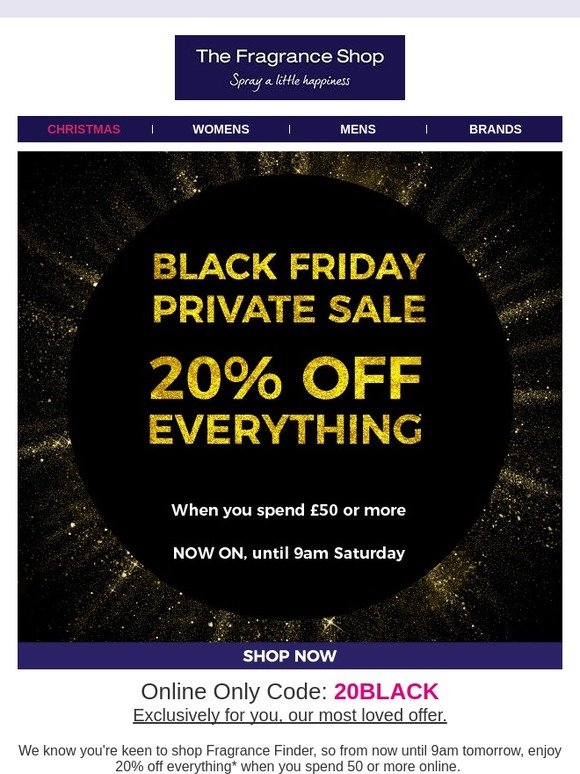perfume shop black friday code