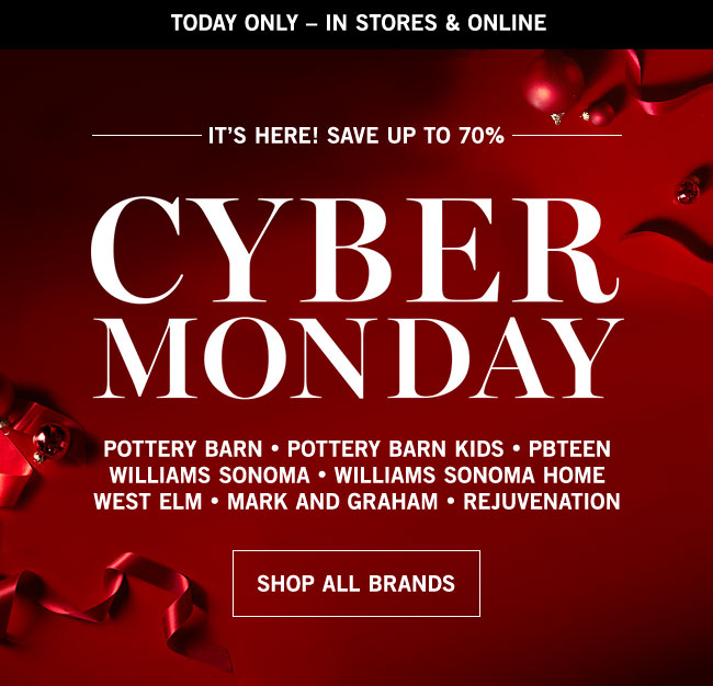 Cyber monday store pottery barn