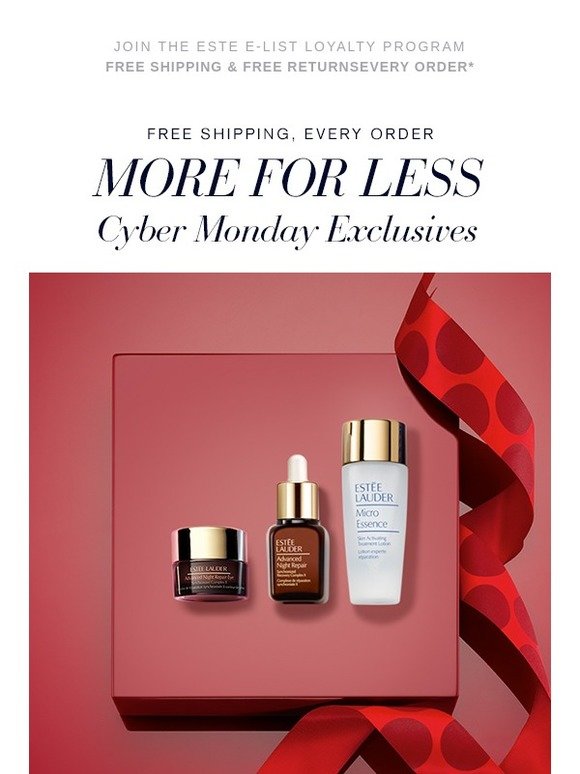 Estée Lauder Cyber Monday Starts Now More for Less and 2X Points