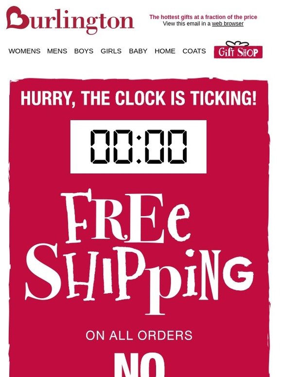 burlington coat factory free shipping code