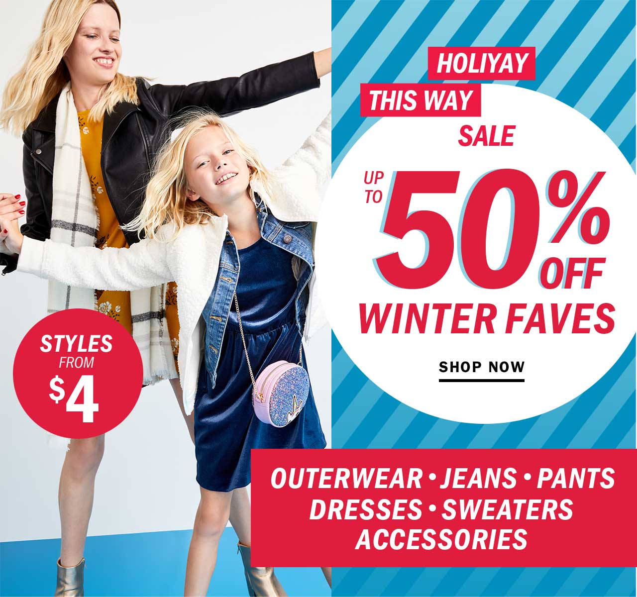 HOLIYAY THIS WAY SALE UP TO 50% OFF WINTER FAVES