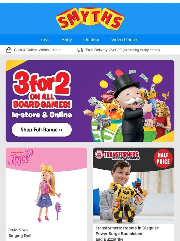 Smyths Toys HQ: 3 For 2 On ALL Board Games | Milled