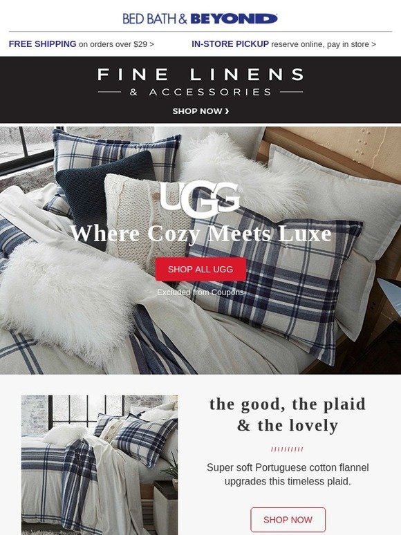 Bed Bath & Beyond Elevate your everyday with UGG bedding Milled
