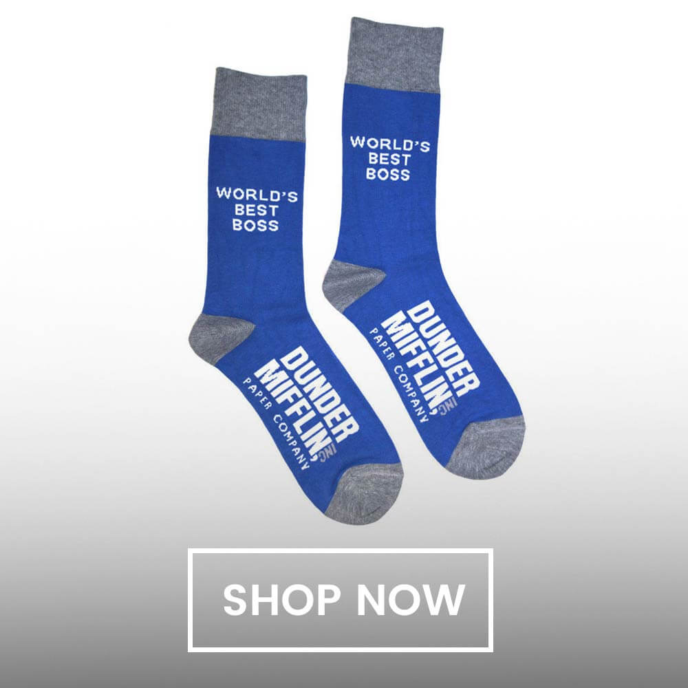 The Office World's Best Boss Dunder Mifflin Custom Knit Socks