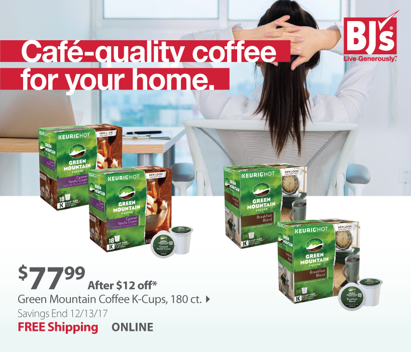 BJs Wholesale Club [12 Off] Green Mountain Coffee KCups, 180 ct