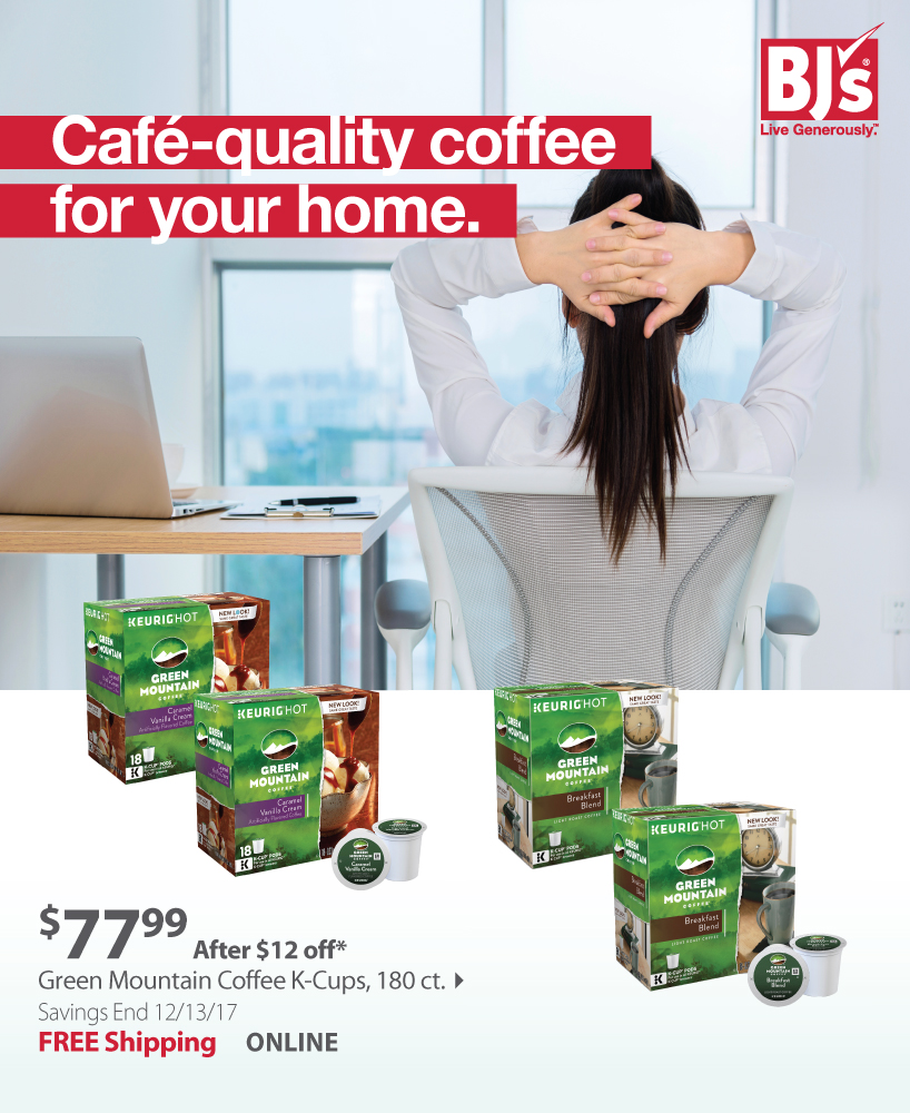 BJs Wholesale Club [12 Off] Green Mountain Coffee KCups, 180 ct. Milled