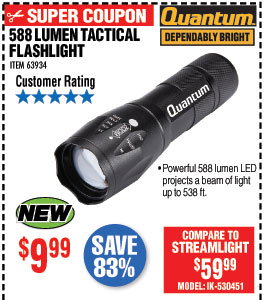 588 Lumen Tactical Flashlight