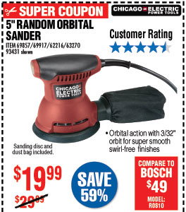 2 Amp 5 in. Random Orbital Heavy Duty Palm Sander