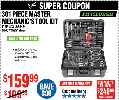 301 Pc Mechanic's Tool Set