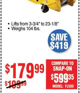3 Ton Daytona Professional Steel Floor Jack - Super Duty