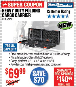 750 lb. Capacity Heavy Duty Folding Cargo Carrier