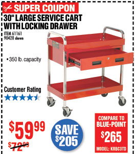 26 in. 4 Drawer 580 lb. Capacity Glossy Black Roller Cart