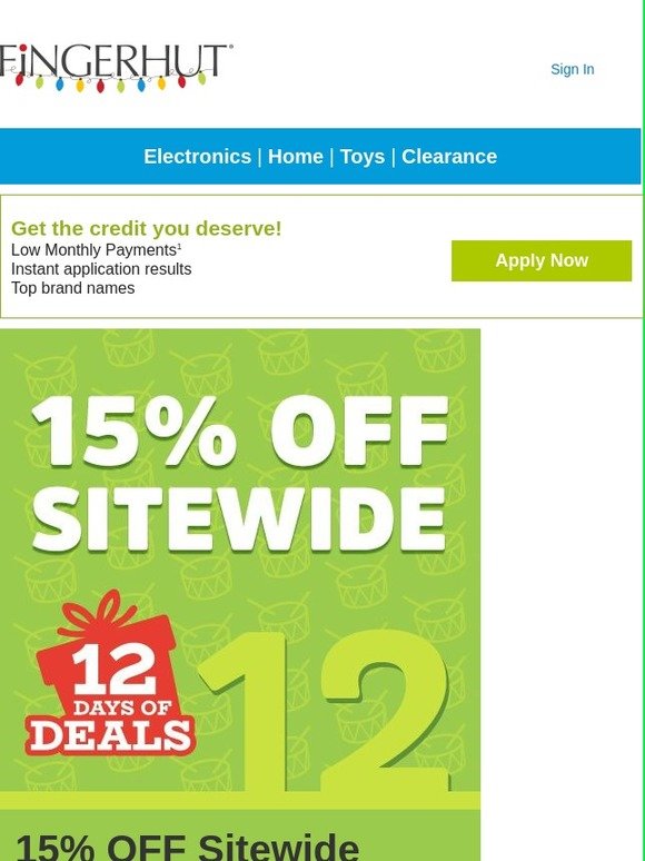 Fingerhut Fingerhut 15 OFF Sitewide 12 Days of Deals Milled