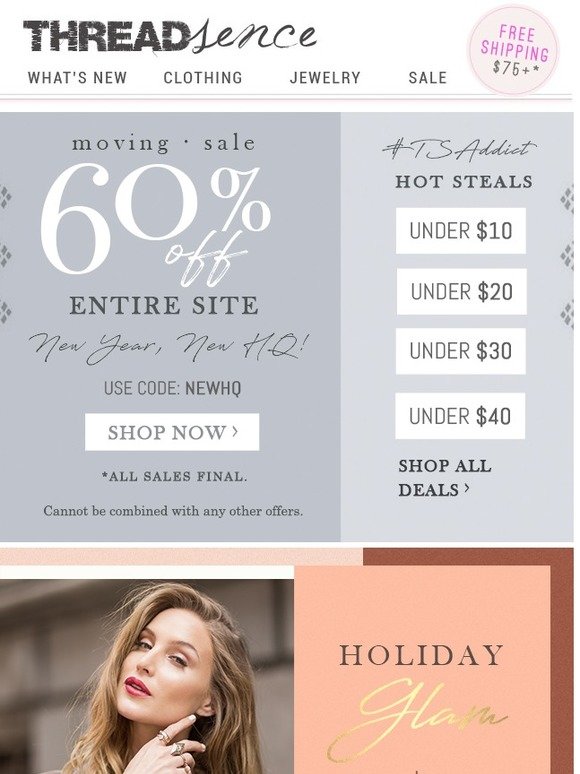 Glam It Up This Holiday Season! + 60% OFF Sitewide