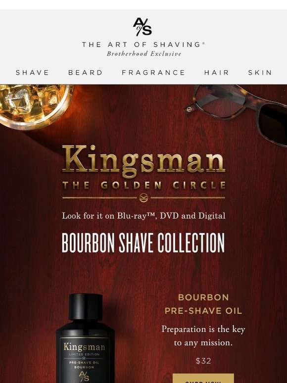 The Art of Shaving Kingsman The Golden Circle Bourbon Shave Collection