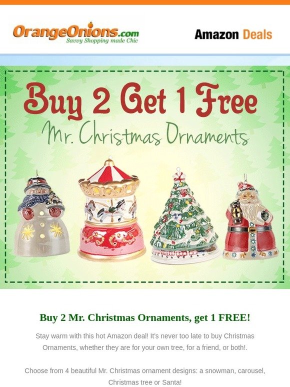 🌲 Hot Amazon Deal! Buy 2 Ornaments, Get 1 FREE! 🌲