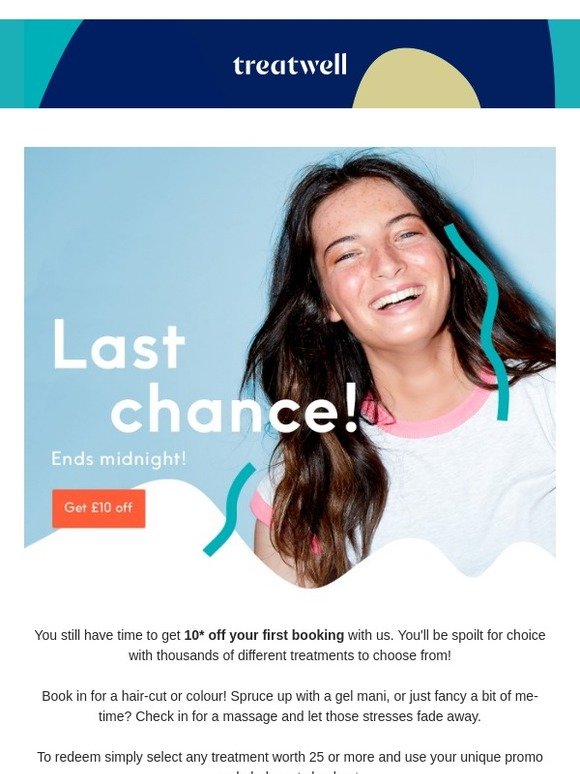Your £10 off expires today
