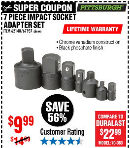 7 Pc Impact Socket Adapter Set