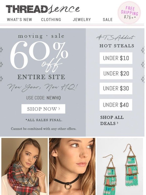 Moving Sale + The Best Accessories Ever at 60% OFF!