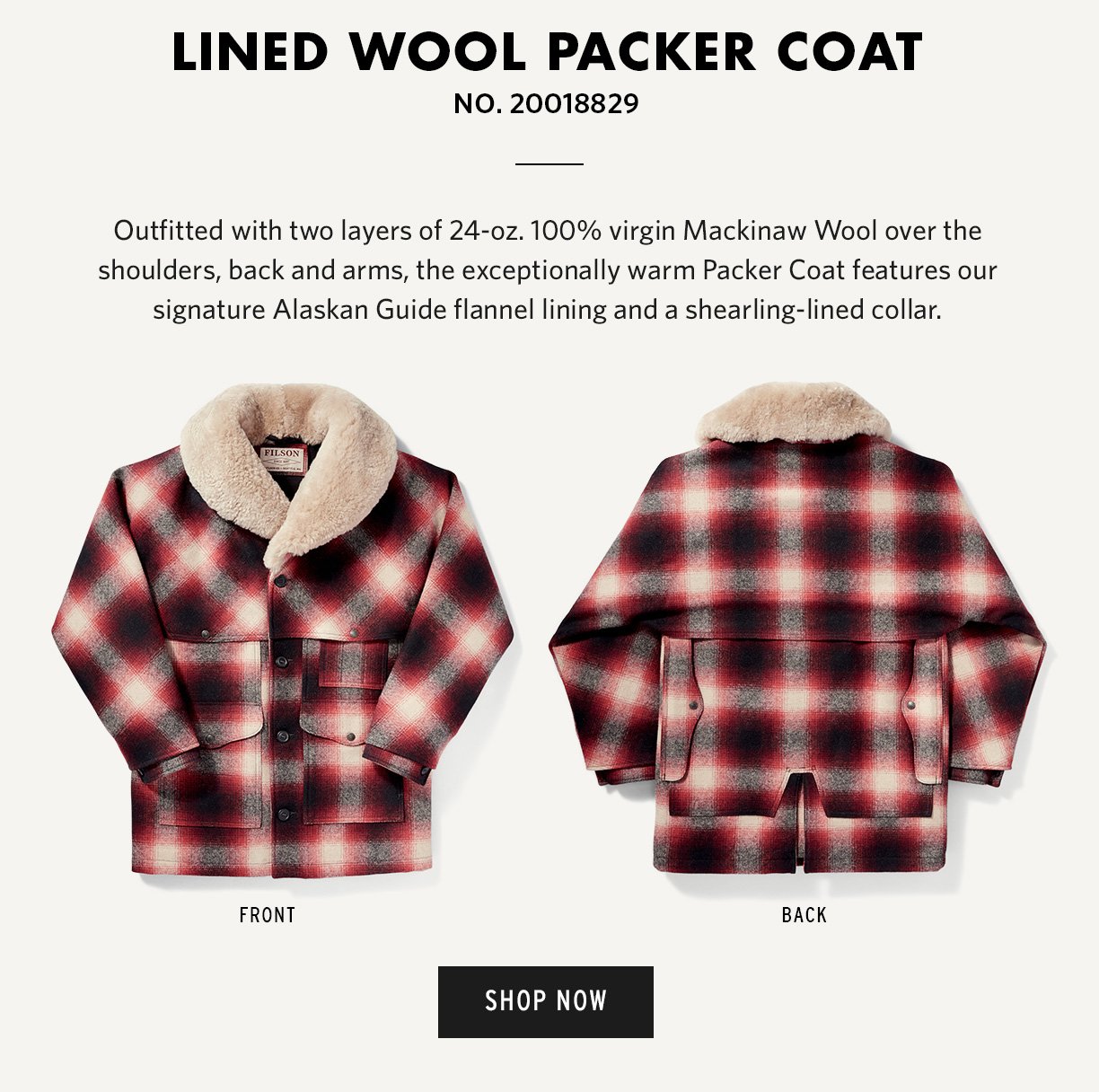 Filson: Back In Stock: The Lined Wool Packer Coat | Milled