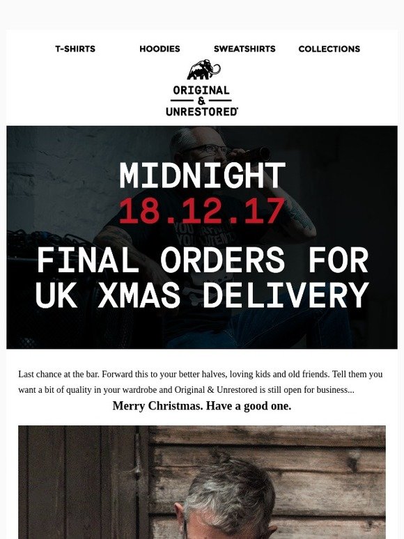 It's almost time. Order before Midnight Monday for pre-Christmas UK Delivery.