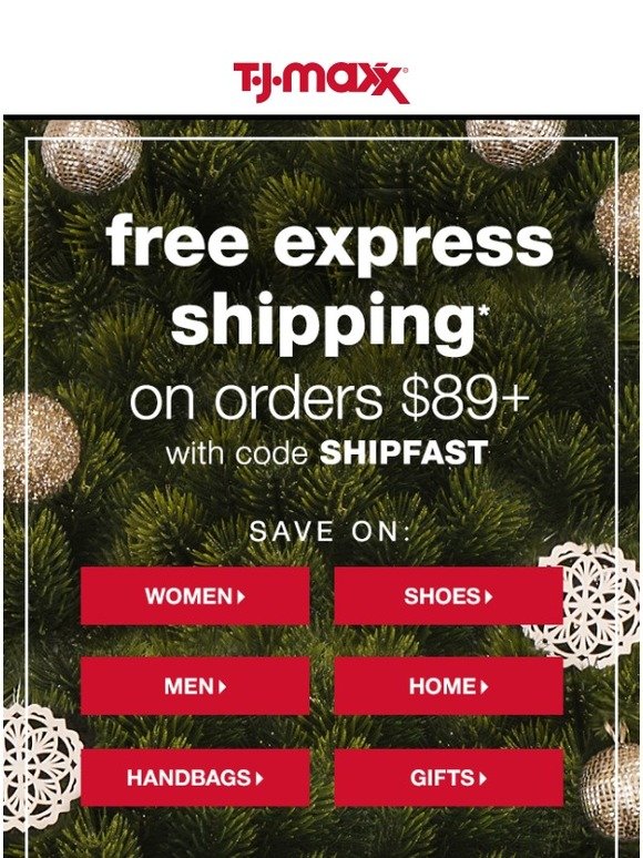 TJ Maxx FREE express shipping won’t last long. Milled