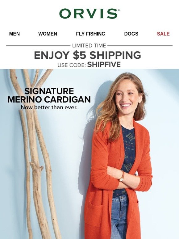 orvis signature merino cardigan